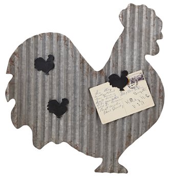 Galvanized Rooster Memo Board