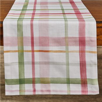 Bella Watercolor Plaid Table Runner 15X72