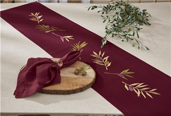 Olives Embroidered Runner