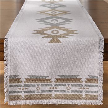 Neutral Aztec Printed Table Runner 15X72