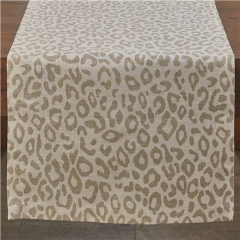 Safari Leopard Printed Table Runner 15X72 - Natural