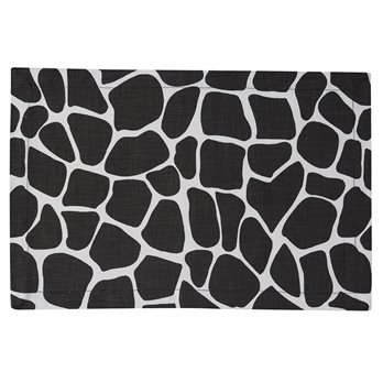 Giraffe Printed Placemat - Black