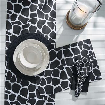 Giraffe Printed Napkin - Black