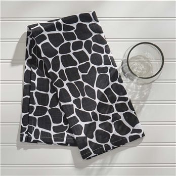 Giraffe Printed Dishtowel - Black