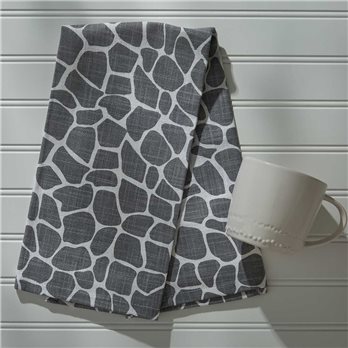 Giraffe Printed Dishtowel - Gray