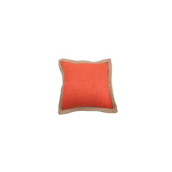 Jute Braid Orange Pillow Cover 20"