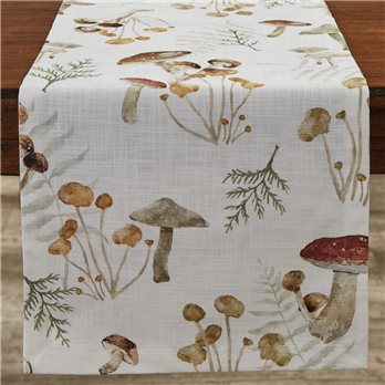 Wild Mushrooms Table Runner 15X72