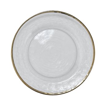 Metallic Rim Glass Salad Gold