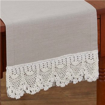 Vintage Crochet Table Runner 13X36