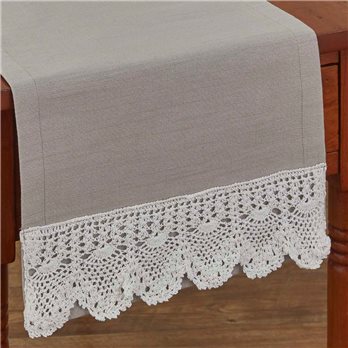 Vintage Crochet Table Runner 13X54