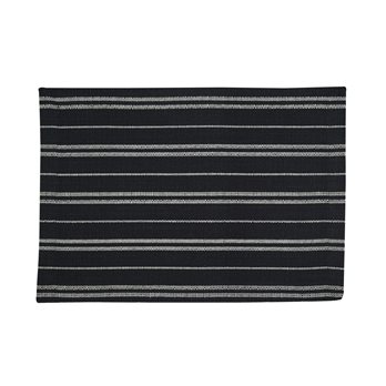 Railroad Stripe Woven Placemat - Black