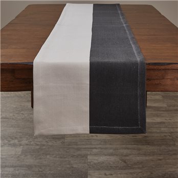 Ebony & Ivory Color Block Table Runner 15X72