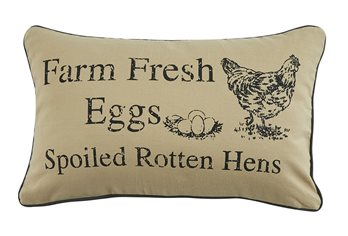 Spoiled Hens Print Pillow 12X20 Cover