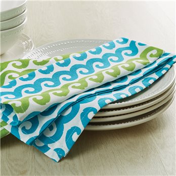 Waves Dishtowel Aqua S/2