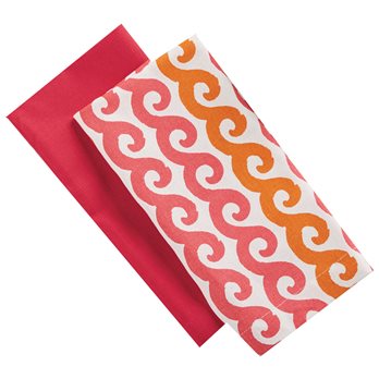 Waves Dishtowel Fuchsia S/2