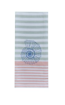 Embroidered Shell Dishtowel