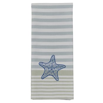 Embroidered Starfish Dishtowel