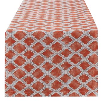 Watercolor Geo Coral Table Runner