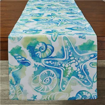 Sealife Print Table Runner