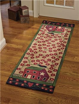 Red House Hook Rug Runner 24X72