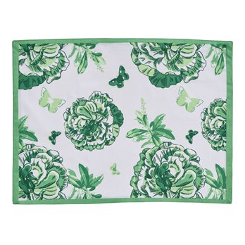 Florals And Flitters Reversible Placemat - Green