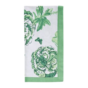 Florals And Flitters Printed Napkin - Green