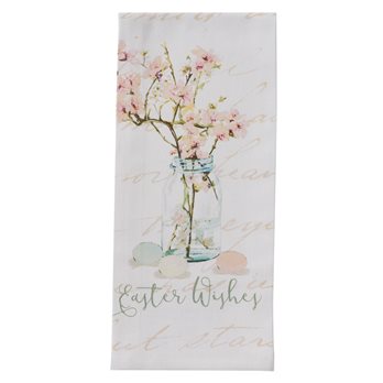 Spring In Bloom Easter Wishes Dishtowel