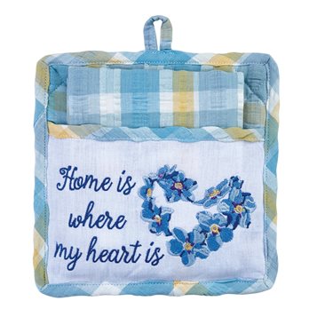 Forget Me Not Pocket Potholder Set