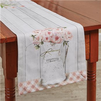 Farmhouse Peonies Table Runner 13X42