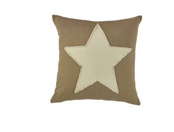 Taupe & Star Pillow 20 Cover