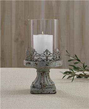 Concrete Filigree Pillar Holder Lrg