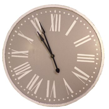 Wood Clock Taupe 36"