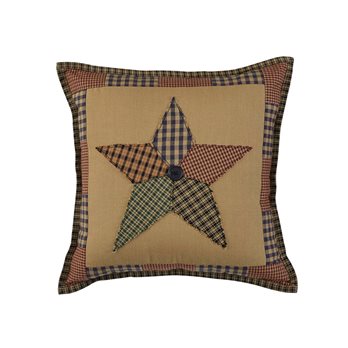 Pieced Star Applique Pillow Cover 16"