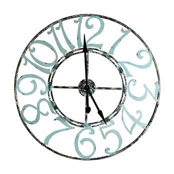 Spa Blue Metal Clock