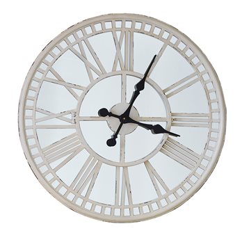 Mirror Clock Cream 28"