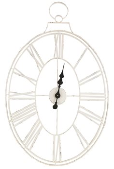 White Wire Metal Wall Clock