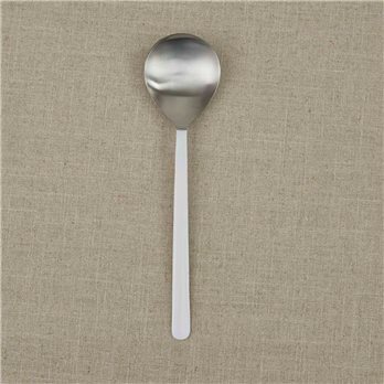 White Handle Serving Spoon