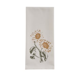 Double Sunflower Print Dishtowel