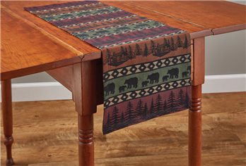 Mountain Bear Table Runner 13X36