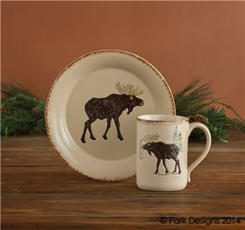 Rustic Retrt Sld Plate Moose