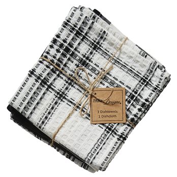 Onyx And Ivory 3 Dishtowel/1 Dishcloth Set