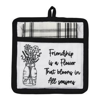 Friendship Is Flower Pocket Potholder Set