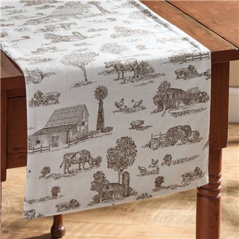 Down On The Farm Toile 13"X36" Runner