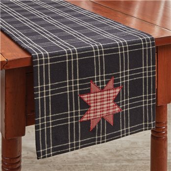 Farmhouse Star Appliqued Table Runner 13X36