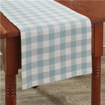 Gingham Check Table Runner 13X36 Aqua