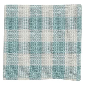 Gingham Check Dishcloth Aqua