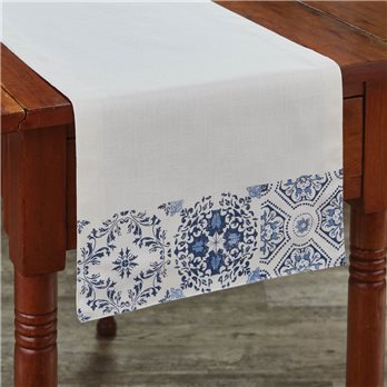 Delft Tile Table Runner 13X36