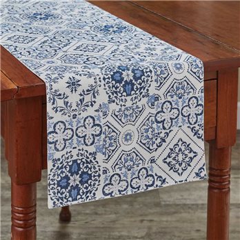 Delft Tile Table Runner 13X54