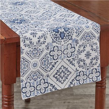 Delft Tile Table Runner 14X72