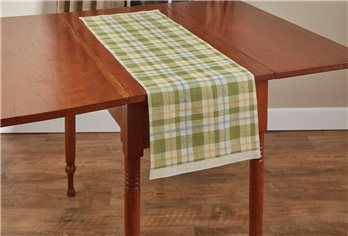 Jute Plaid Printed Runner 14X42